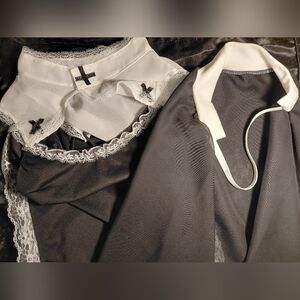 Chic Black and White Cosplay Lingerie Set